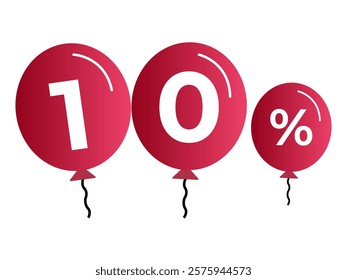 Icon balloons 10% on white background
3d balloons with percentage discounts, promotions, sale