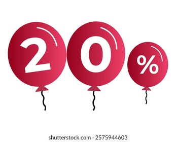 Icon balloons 20% on white background
3d balloons with percentage discounts, promotions, sale