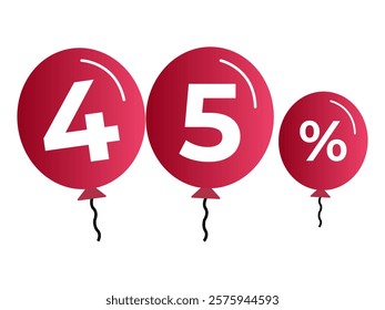 Icon balloons 45% on white background
3d balloons with percentage discounts, promotions, sale