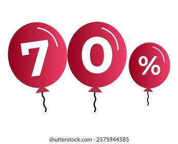 Icon balloons 70% on white background
3d balloons with percentage discounts, promotions, sale