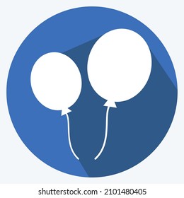 Icon Balloons - Long Shadow Style - Simple illustration,Design template vector, Good for prints, posters, advertisements, announcements, info graphics, etc.