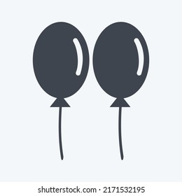 Icon Balloons. suitable for Wedding symbol. glyph style. simple design editable. design template vector. simple symbol illustration