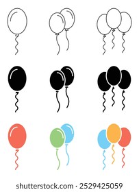 Icon of balloons, symbolizing celebrations, parties, or events.