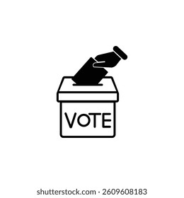 Icon of a ballot box, symbolizing elections, democracy, and voting process.