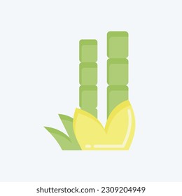 Icon Bamboo. related to Chinese New Year symbol. flat style. simple design editable
