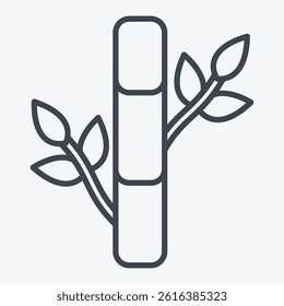 Icon Bamboo. related to Fabric symbol. line style. design editable