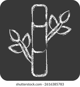 Icon Bamboo. related to Fabric symbol. chalk Style. design editable