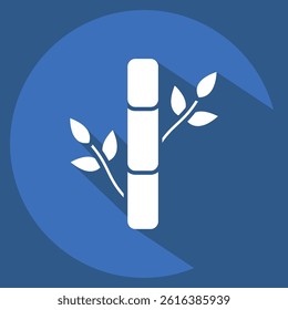 Icon Bamboo. related to Fabric symbol. long shadow style. design editable