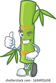 An icon of bamboo stick making Thumbs up gesture