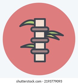 Icon Bamboo. suitable for Japanese symbol. color mate style. simple design editable. design template vector. simple illustration