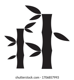 vector bambú icono con fondo blanco y color negro