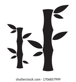 icon bamboo vector with white background and black collor