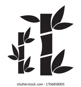 icon bamboo vector with white background and black collor