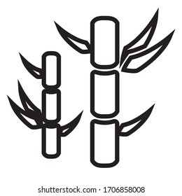 icon bamboo vector with white background and black collor