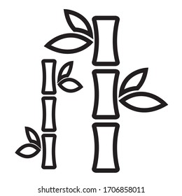 icon bamboo vector with white background and black collor