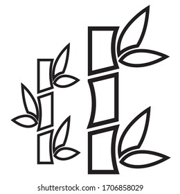 icon bamboo vector with white background and black collor