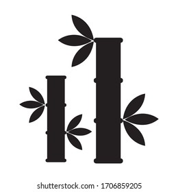 icon bamboo vector with white background and black collor