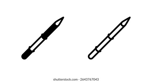 An icon of a bamboo writing tool resembling a pen or spear, symbolizing authenticity or ancient culture.