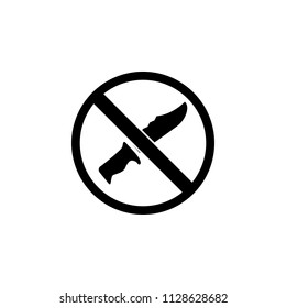 The icon of ban, prohibition, embargo, forbiddance knife, chopper. Simple flat icon illustration, vector of knife, chopper for a website or mobile application