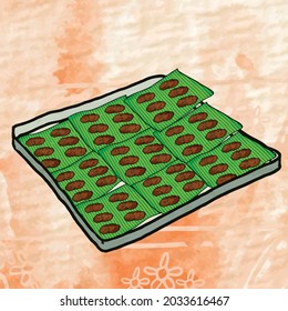 Icono Vector de hojas de plátano Ampyang Infográfico