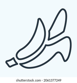 Icon Banana - Line Style - Simple illustration, Editable stroke, Design template vector, Good for prints, posters, advertisements, announcements, info graphics, etc.