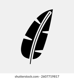 Icon banana. Plant leaves elements. Icon in glyph style.