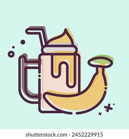 Icon Banana Smothie. related to Healthy Food symbol. MBE style. simple design illustration