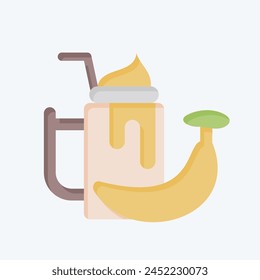 Icon Banana Smothie. related to Healthy Food symbol. flat style. simple design illustration