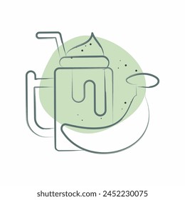 Icon Banana Smothie. related to Healthy Food symbol. Color Spot Style. simple design illustration