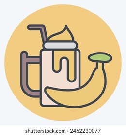 Icon Banana Smothie. related to Healthy Food symbol. color mate style. simple design illustration