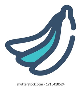 icon banana using filled line style and blue color