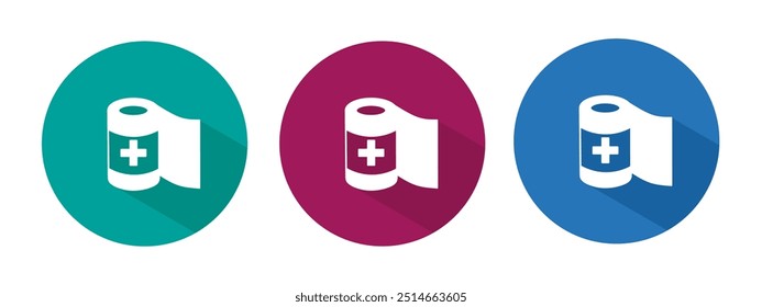 Icono para la Ilustración vectorial del vendaje en plano.