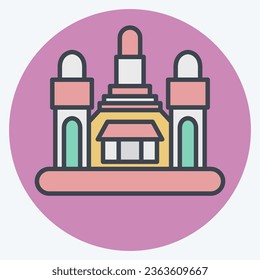 Icon Bangkok. related to Capital symbol. color mate style. simple design editable. simple illustration