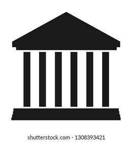 Icon of Bank building isolated on the white background