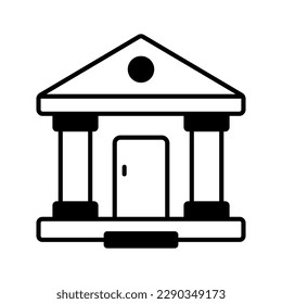 An icon of bank building in modern style, easy to use vector, premium design