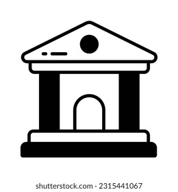 An icon of bank building in modern style, easy to use vector, premium design