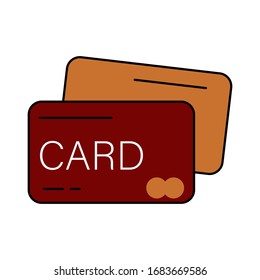 Icon Bank card. Vector illustration in flat style.