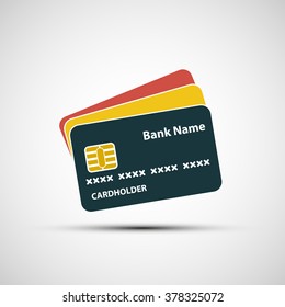 Icon bank credit cards. Stock vector illustration.