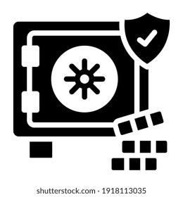      Symbol des Schließfächers, solide Sicherheitskonstruktion