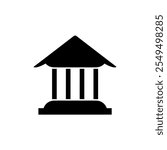 icon bank, museum, university, law, building, courthouse, vector, finance, symbol, atm, savings, cash, black, economic, business, isolated, money, architecture, card, graphic, web, sign, investment, 