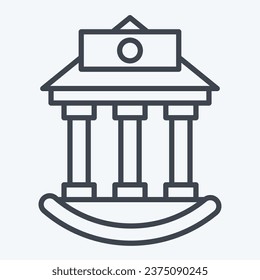 Icon Bank. related to Icon Building symbol. line style. simple design editable. simple illustration