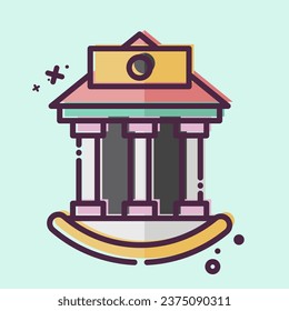 Icon Bank. related to Icon Building symbol. MBE style. simple design editable. simple illustration