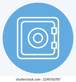 Icon Bank Safe. suitable for Security symbol. blue eyes style. simple design editable. design template vector. simple illustration
