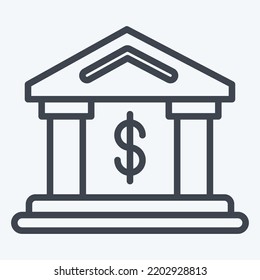 Icon Bank. suitable for education symbol. line style. simple design editable. design template vector. simple illustration