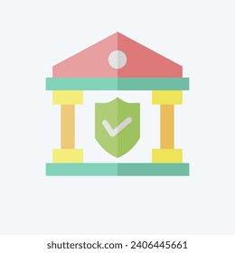 Icon Banking Insurance. related to Finance symbol. flat style. simple design editable. simple illustration