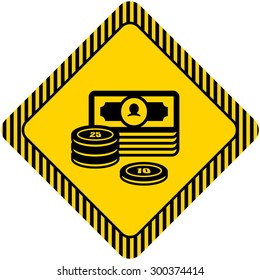 Icon of banknote and coin stacks 