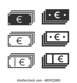 Icon banknotes Euro, stack money icon.