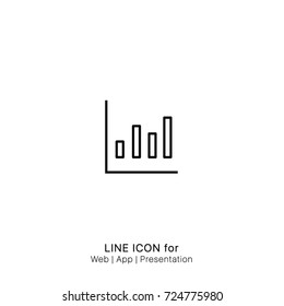 Icon bar chart diagram coordinate graphic design single icon vector