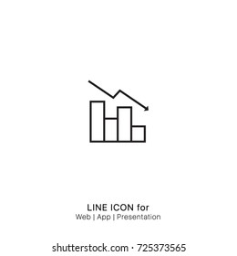 Icon Bar Chart Down graphic design single icon vector