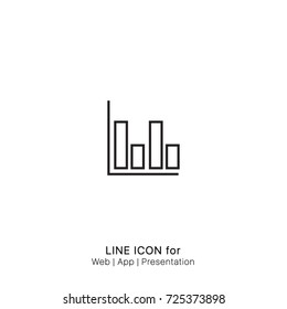 Icon Bar chart four graphic design single icon vector